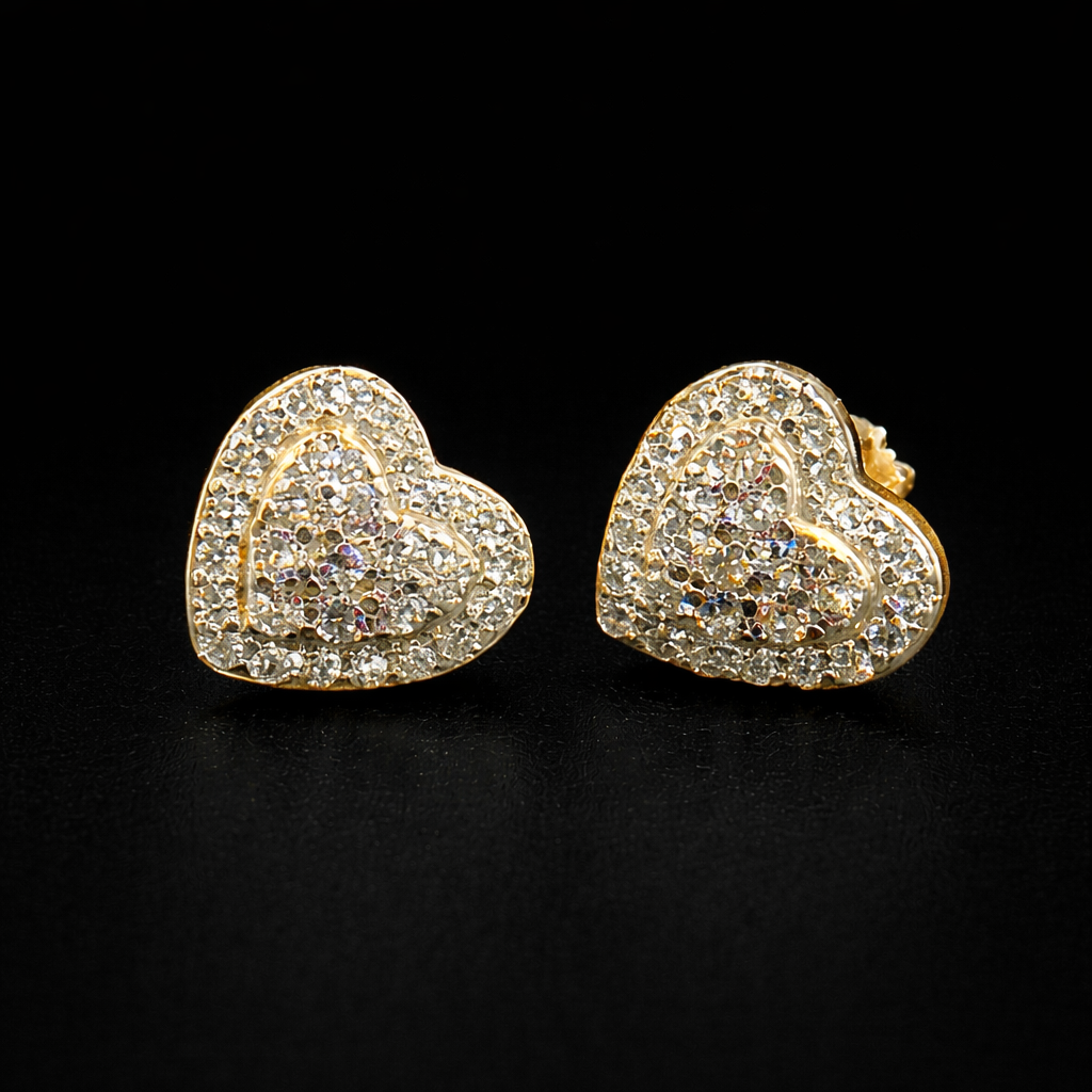 Kolczyki Hearts S925 Złoto